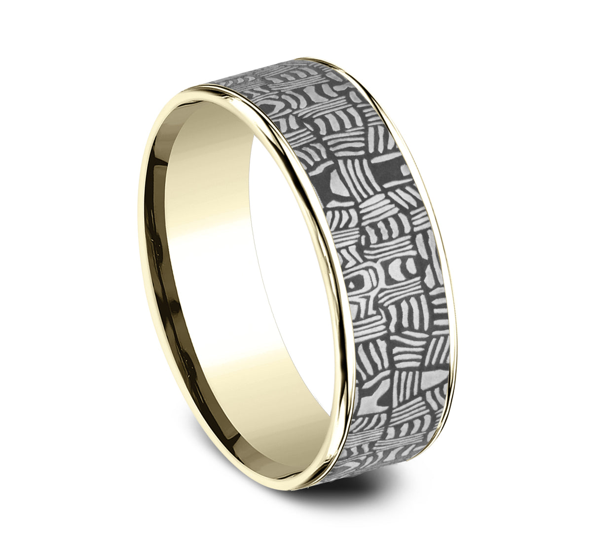 THE BASKET WEAVE - 14K Yellow Gold / Darkened Tantalum - image 2