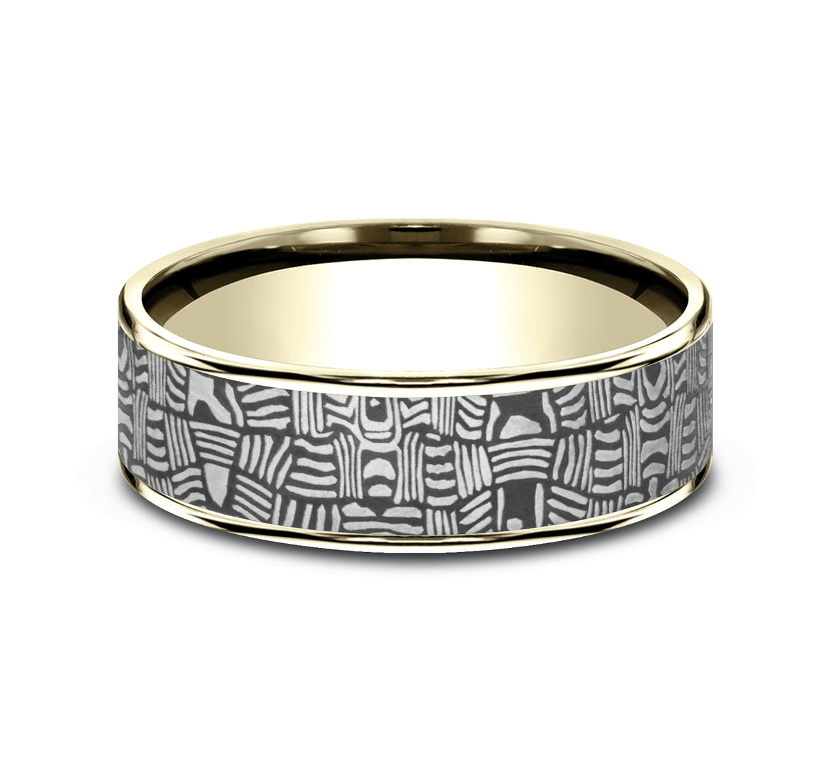 THE BASKET WEAVE - 14K Yellow Gold / Darkened Tantalum - image 3