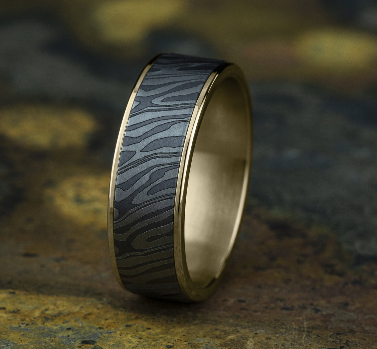THE TIGER STRIPE - 14K Yellow Gold / Grey Tantalum - image 4