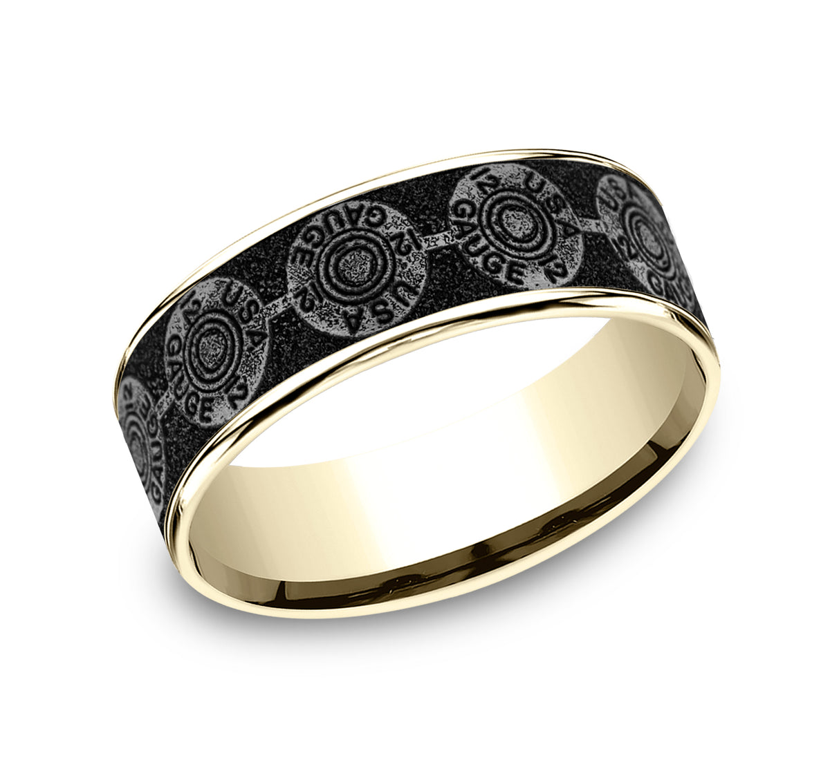 THE 12 GAUGE - 14K Yellow Gold / Grey/Black Titanium