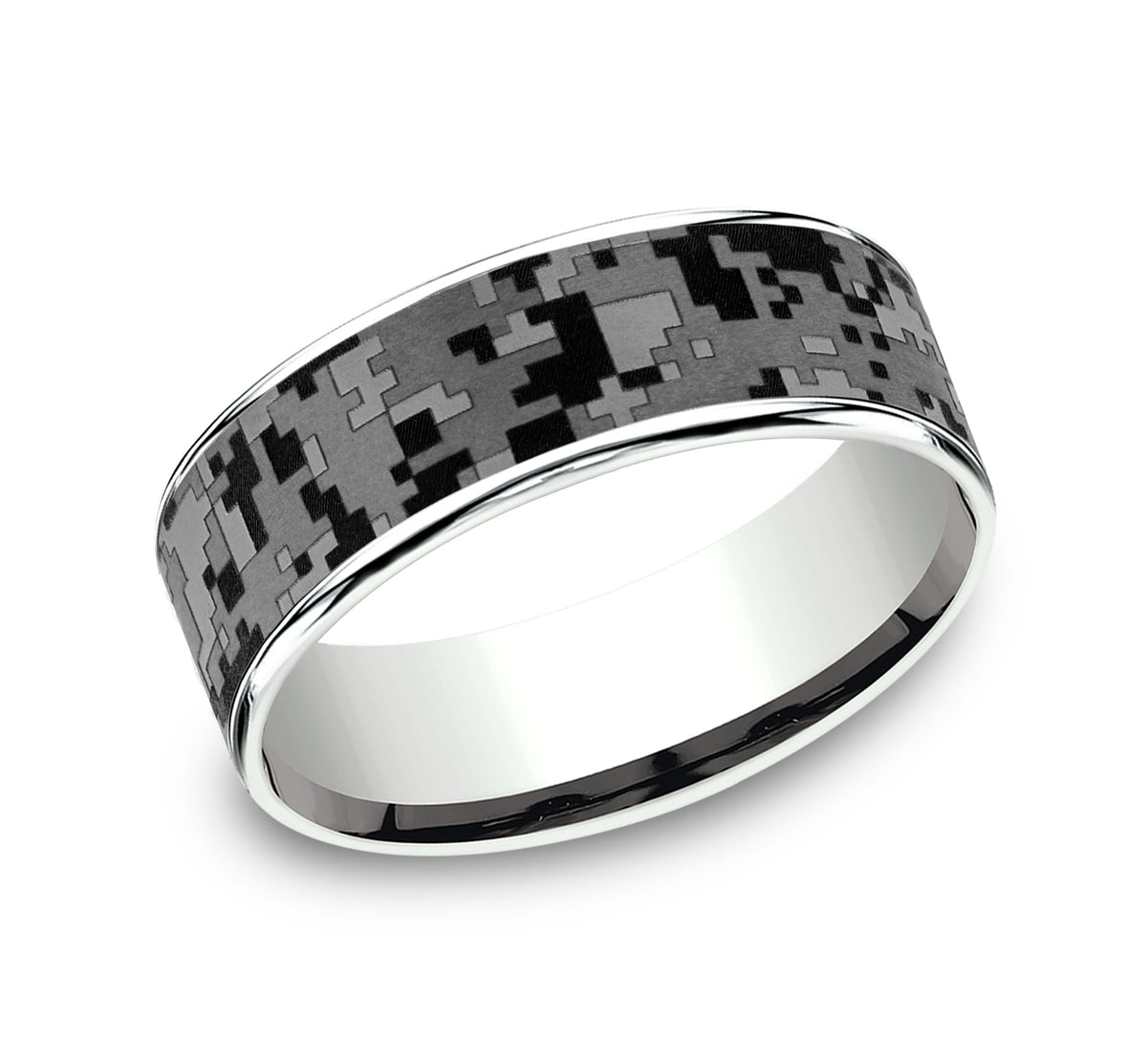 THE DIGITAL CAMO - 14K White Gold / Grey Tantalum