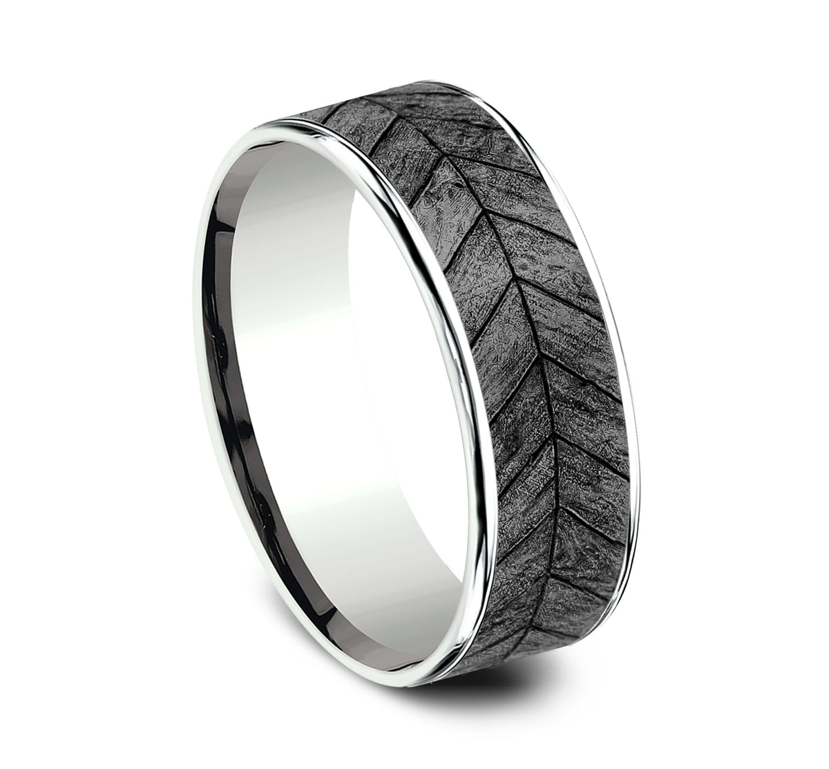 THE CHEVRON - 14K White Gold / Grey Tantalum - image 2