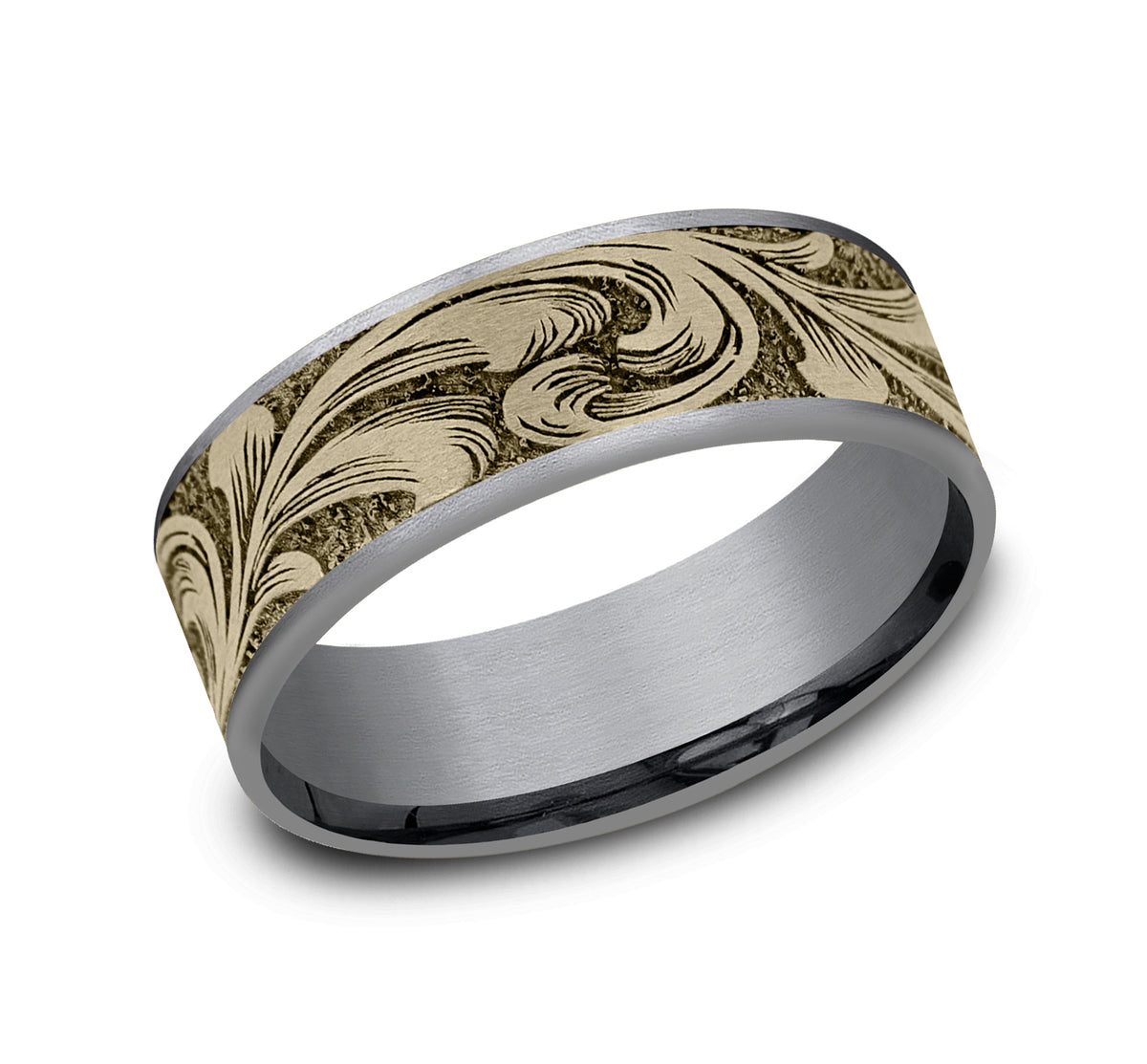 THE BARREL SCRIPT - Grey Tantalum / 14K Yellow Gold