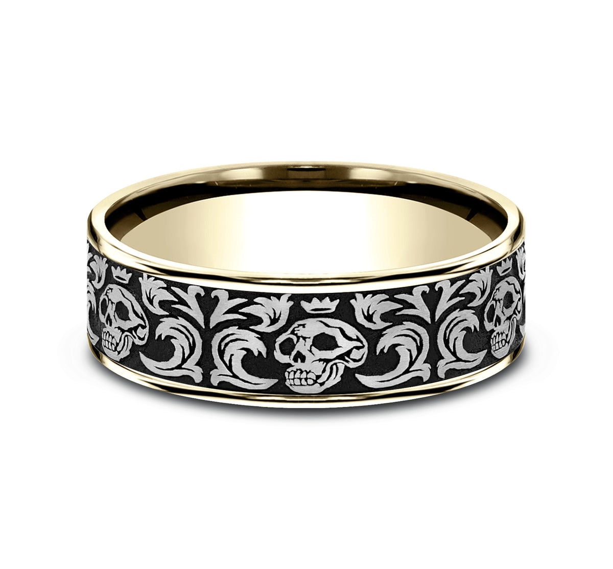 THE SKULL KING - 14K Yellow Gold / Grey/Black Titanium - image 3