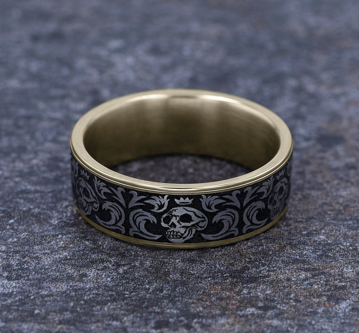 THE SKULL KING - 14K Yellow Gold / Grey/Black Titanium - image 4
