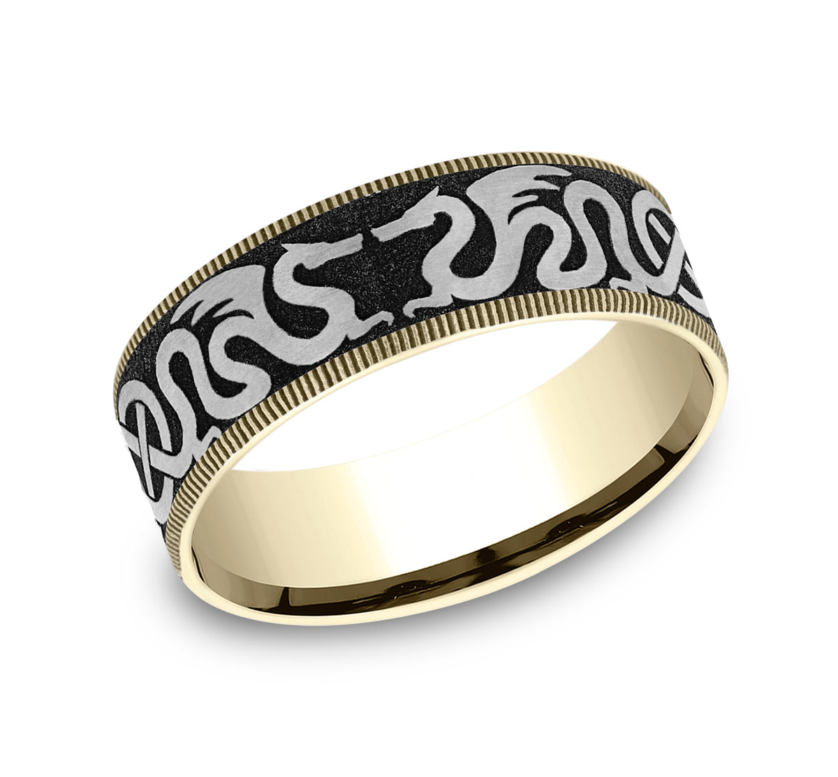 THE DRAGON - 14K Yellow Gold / Grey-Black Titanium