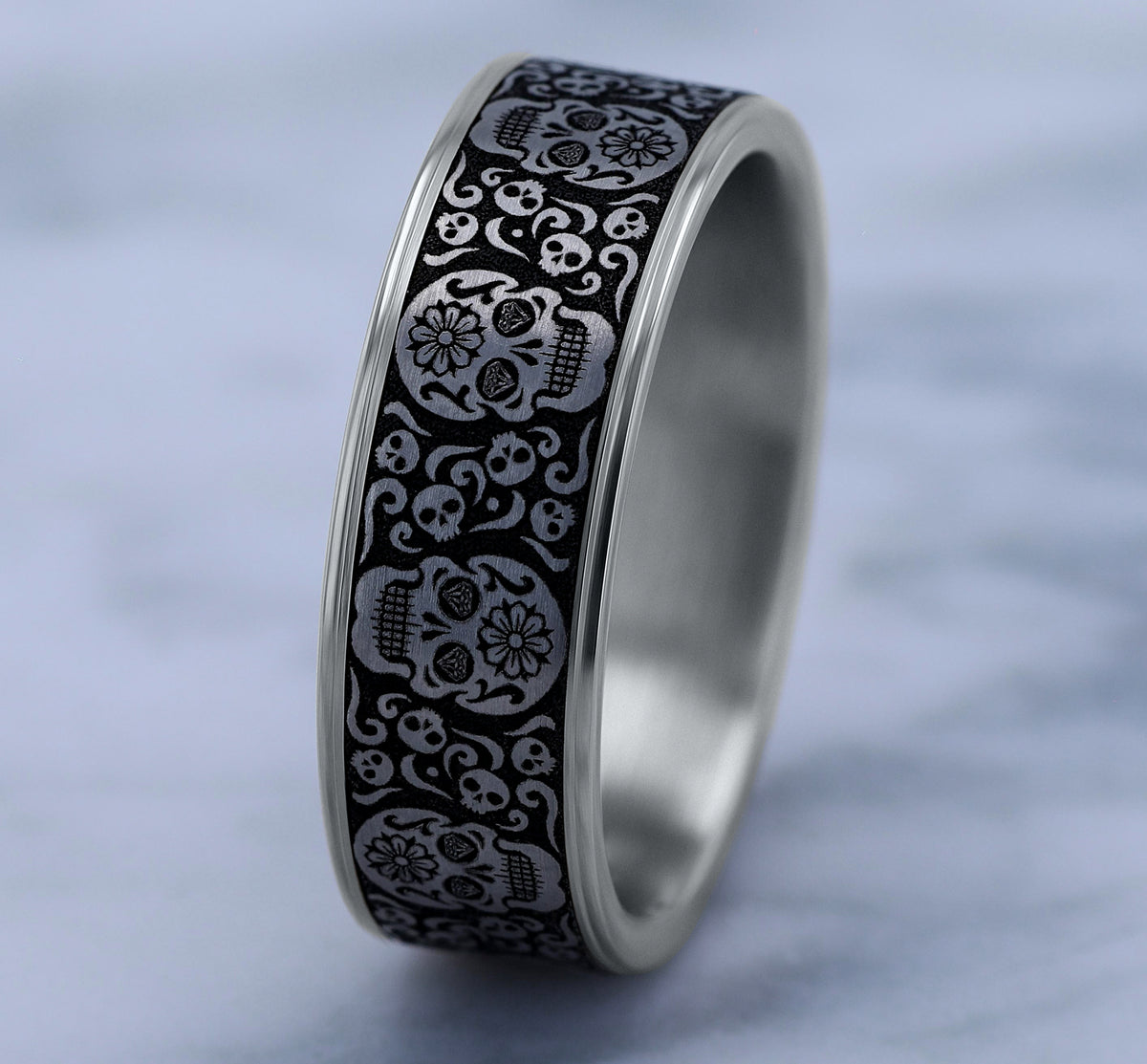 THE SUGAR SKULL - 14K White Gold / Grey/Black Titanium - image 4
