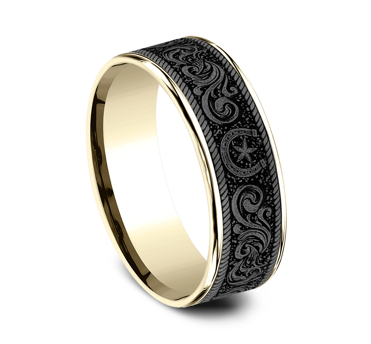 THE HORSESHOE SCRIPT - 14K Yellow Gold / Grey Tantalum - image 2