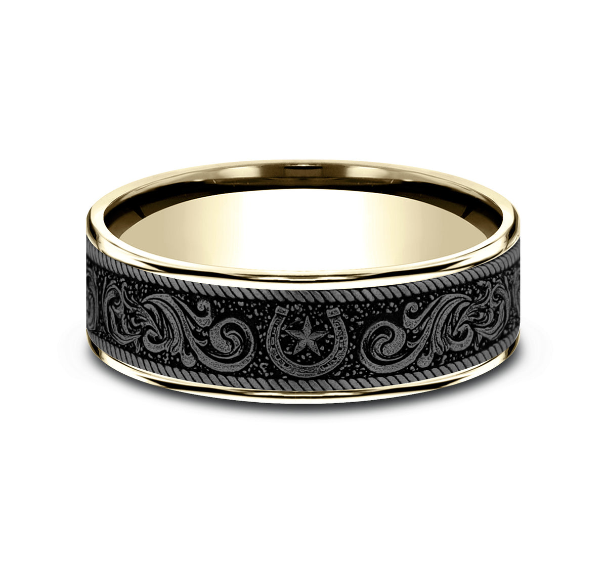 THE HORSESHOE SCRIPT - 14K Yellow Gold / Grey Tantalum - image 3