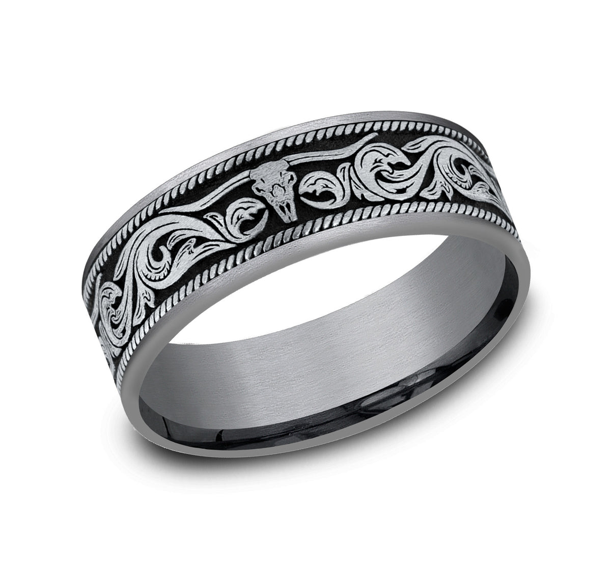 THE LONGHORN - Grey Tantalum / 14K White Gold