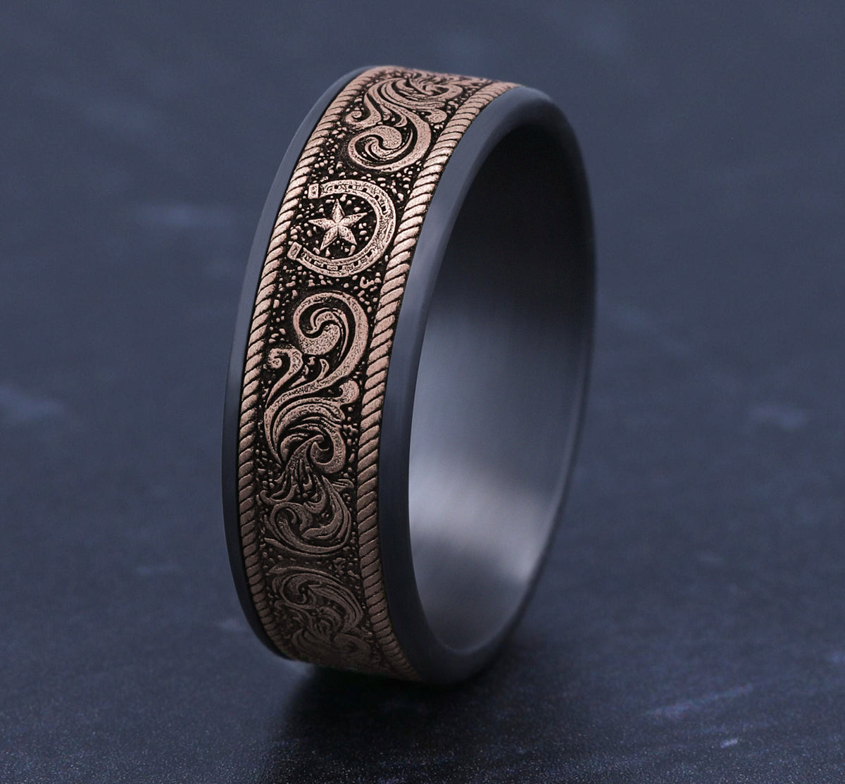 THE HORSESHOE SCRIPT - Grey Tantalum / 14K Rose Gold - image 4