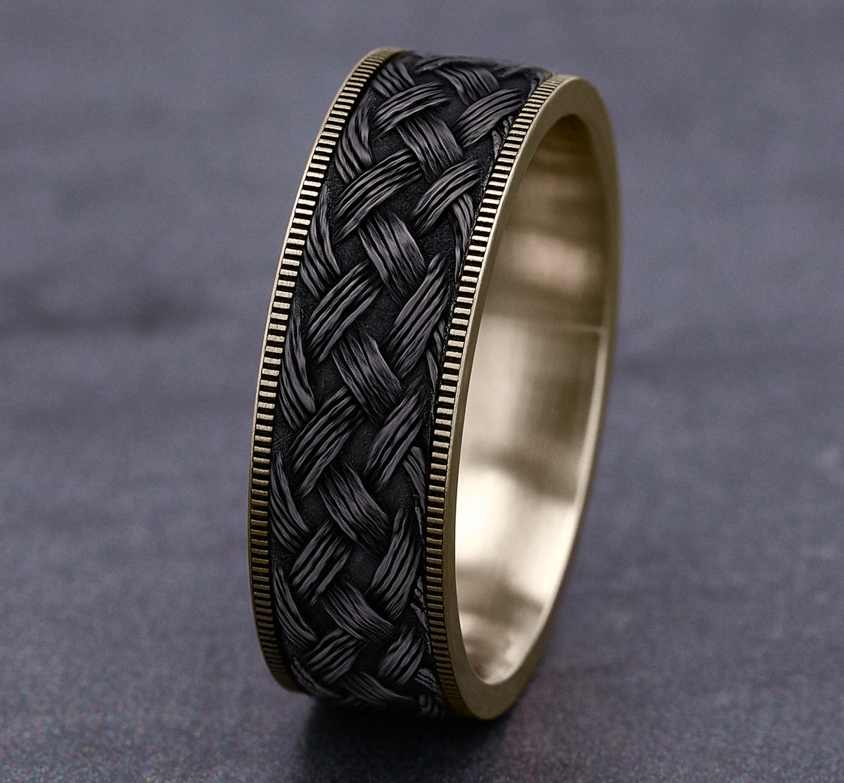 THE TRELLIS - 14K Yellow Gold / Grey Tantalum - image 4