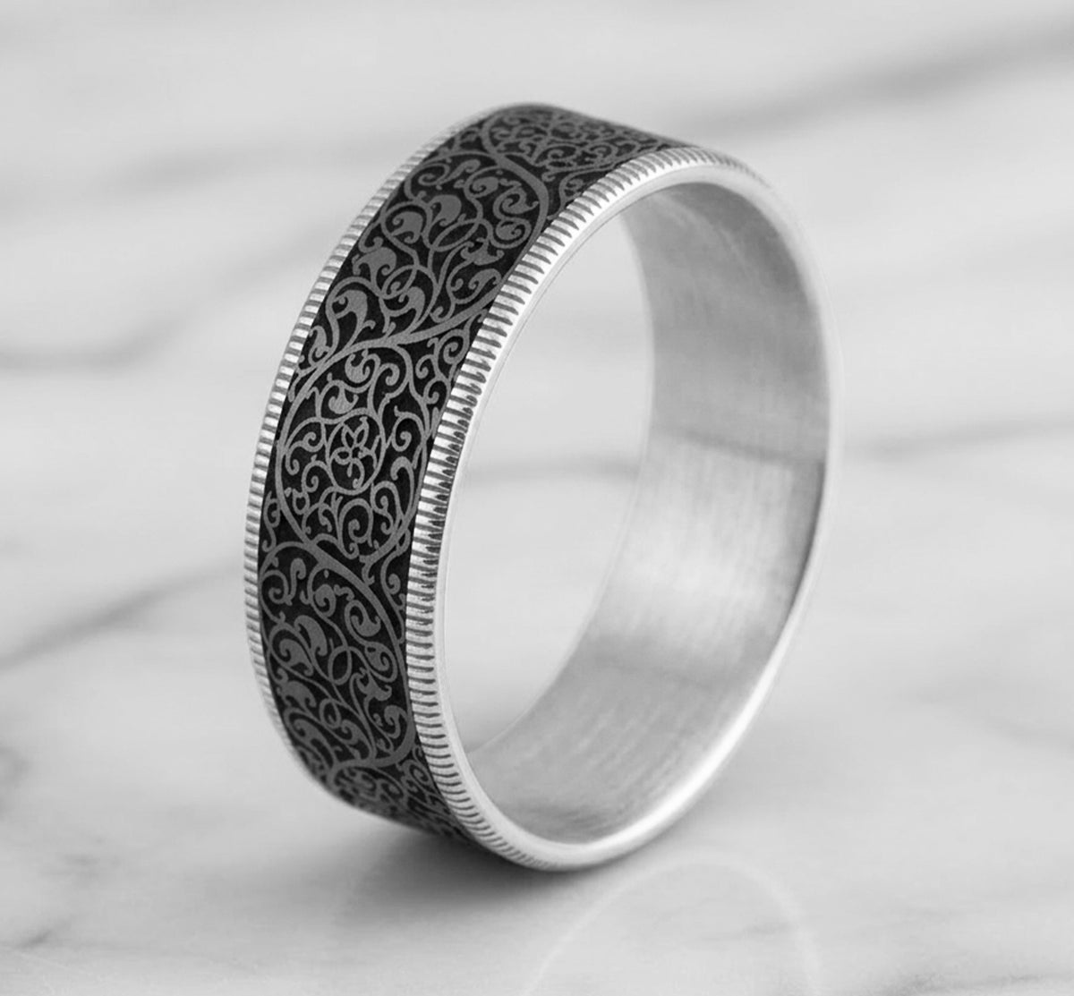THE ARABESQUE - 14K White Gold / Grey Tantalum - image 4