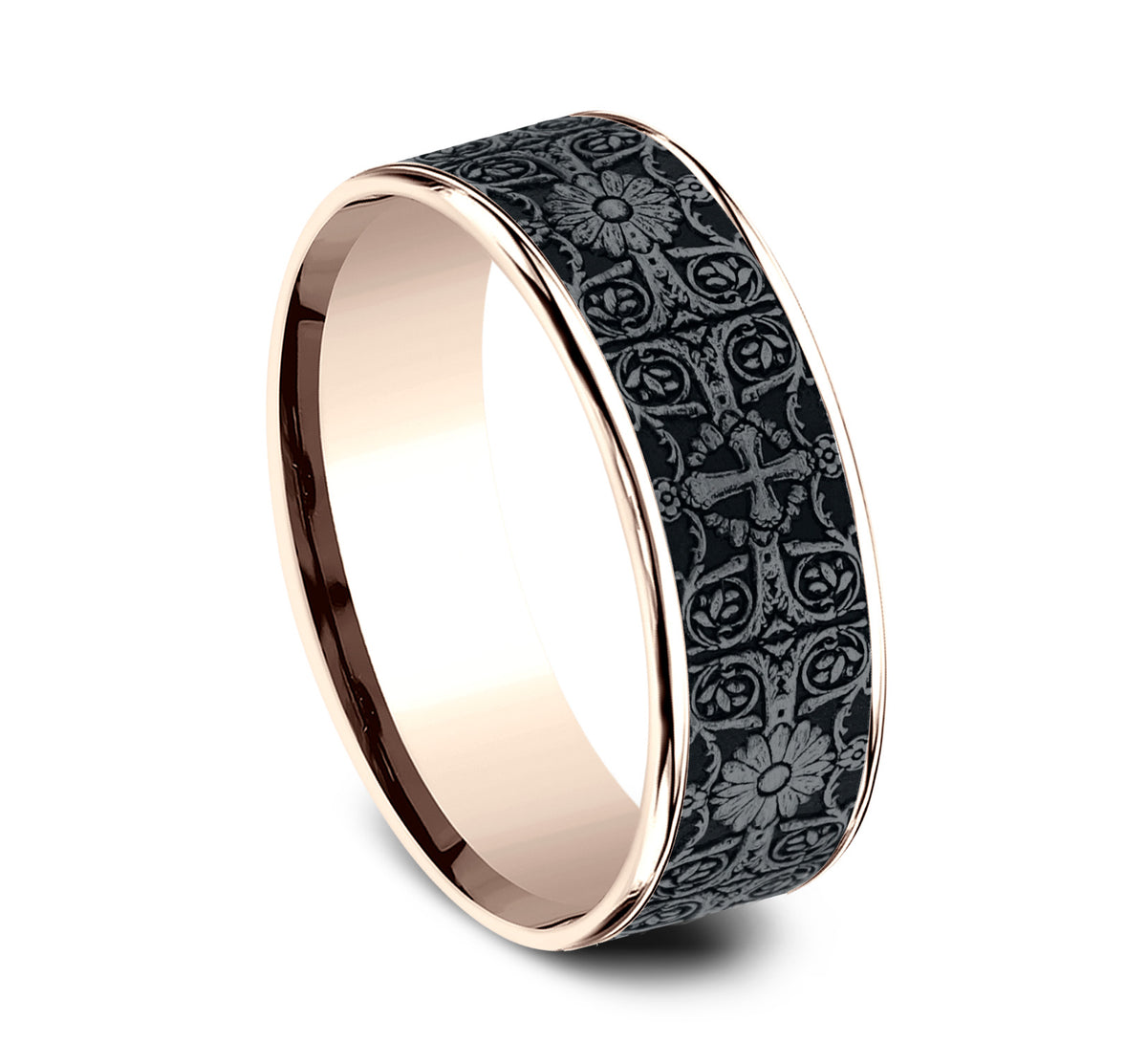 THE CROSS TILES - 14K Rose Gold / Grey Tantalum - image 2
