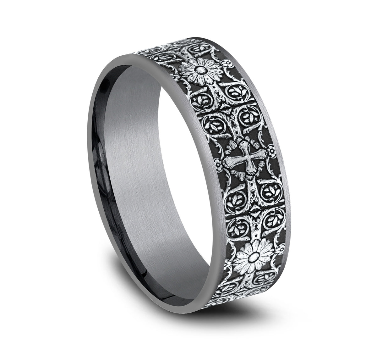 THE CROSS TILES - Grey Tantalum / 14K White Gold - image 2