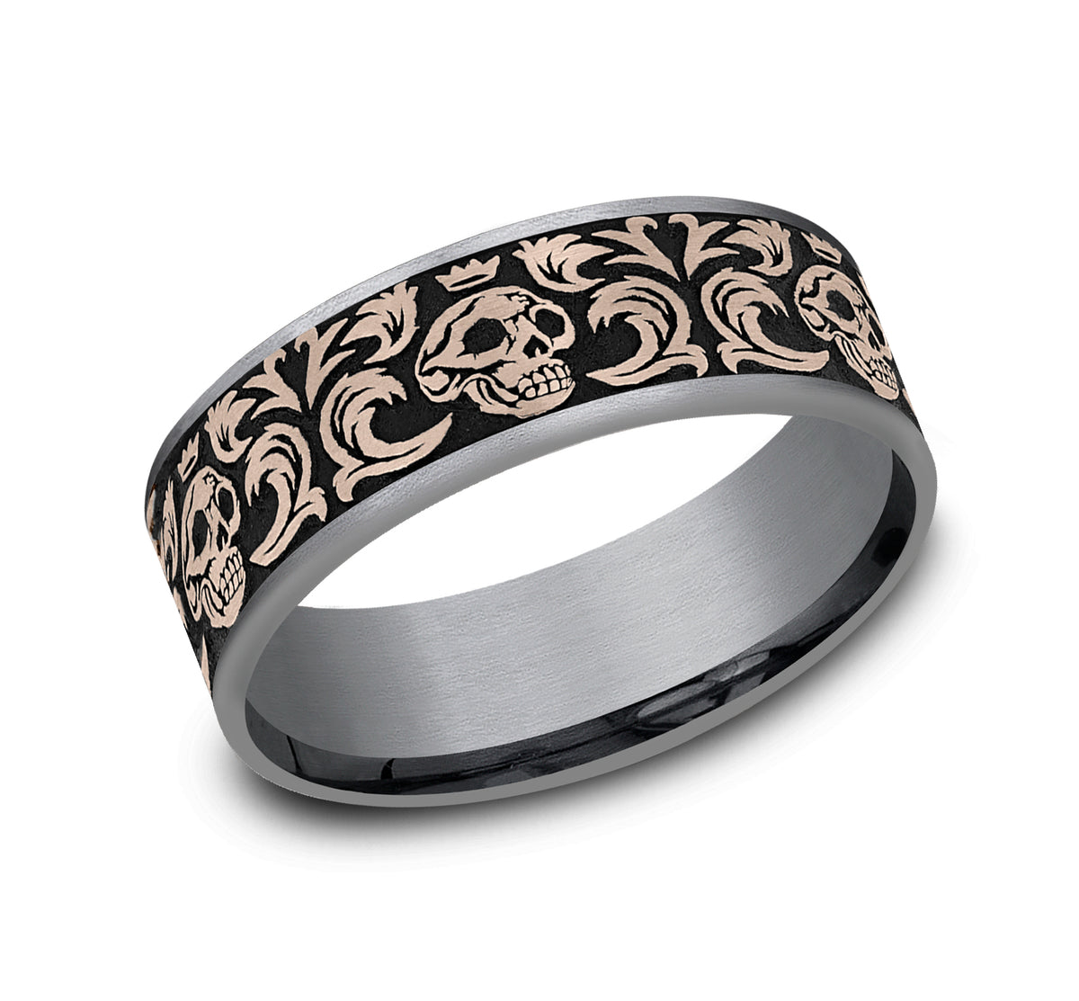 THE SKULL KING - Grey Tantalum / 14K Rose Gold
