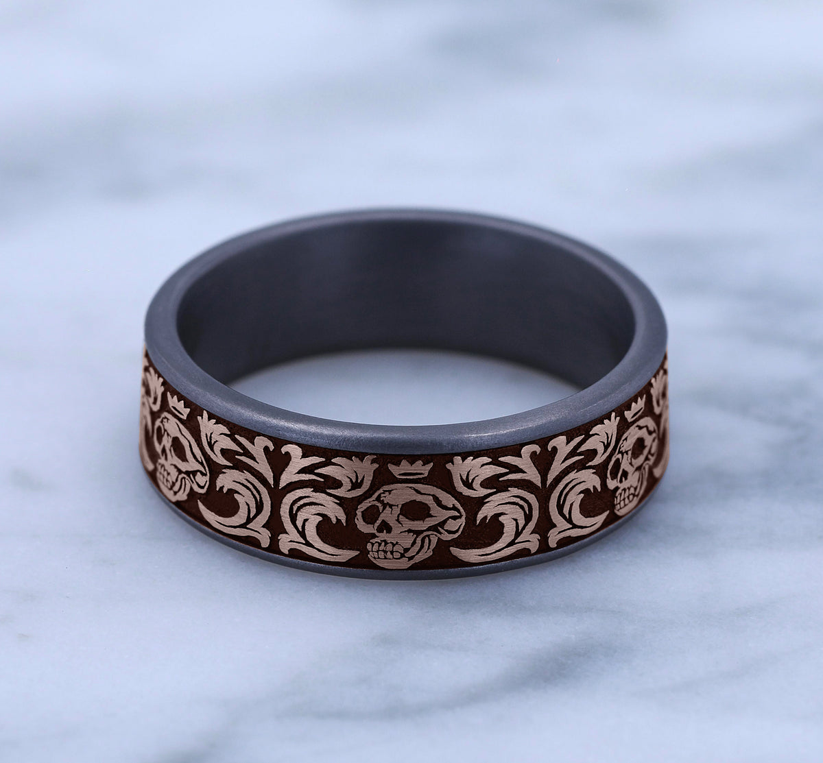THE SKULL KING - Grey Tantalum / 14K Rose Gold - image 4