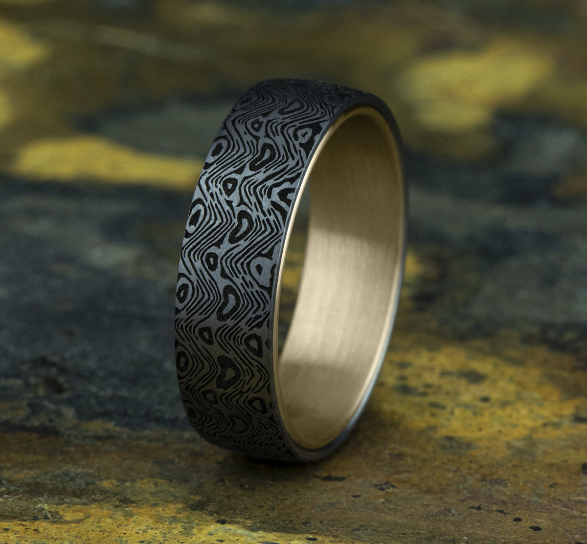 THE WAVE - 14K Yellow Gold / Grey Tantalum - image 4