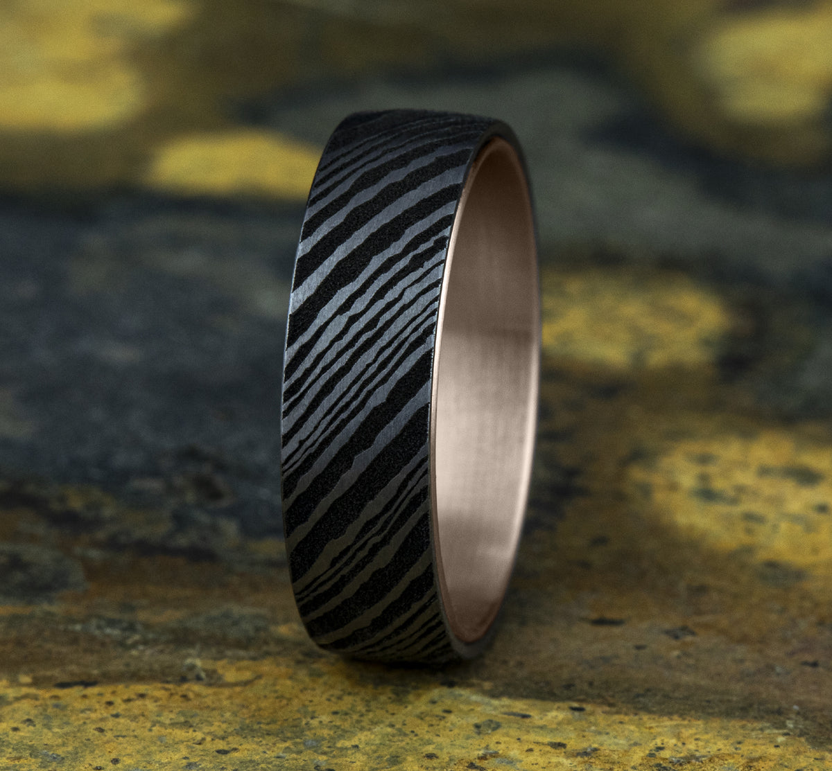 THE WOOD GRAIN - 14K Rose Gold / Grey Tantalum - image 4
