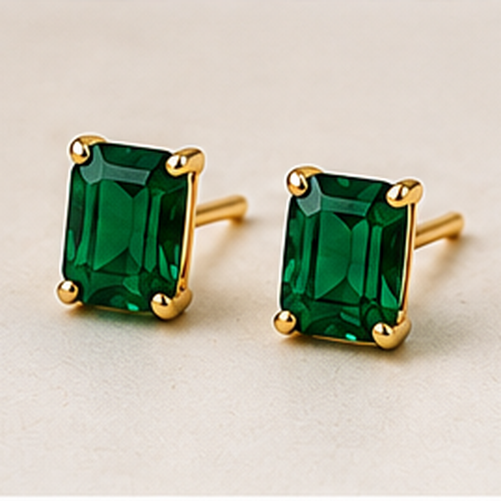 Emerald Stud Earrings