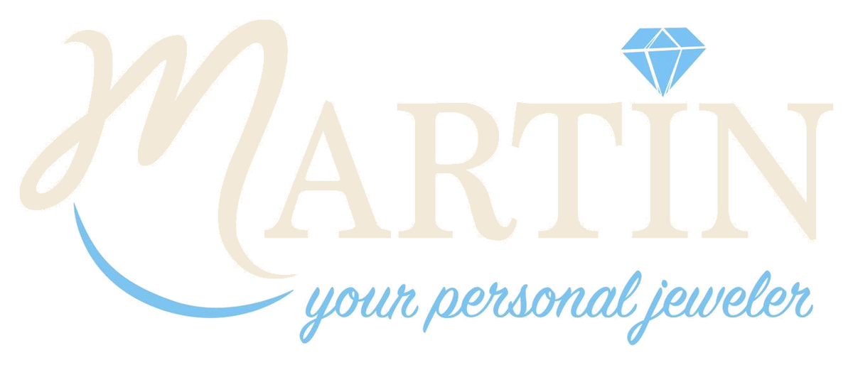 Martin Jewelry - your personal jeweler (reversed lockup for dark backgrounds)