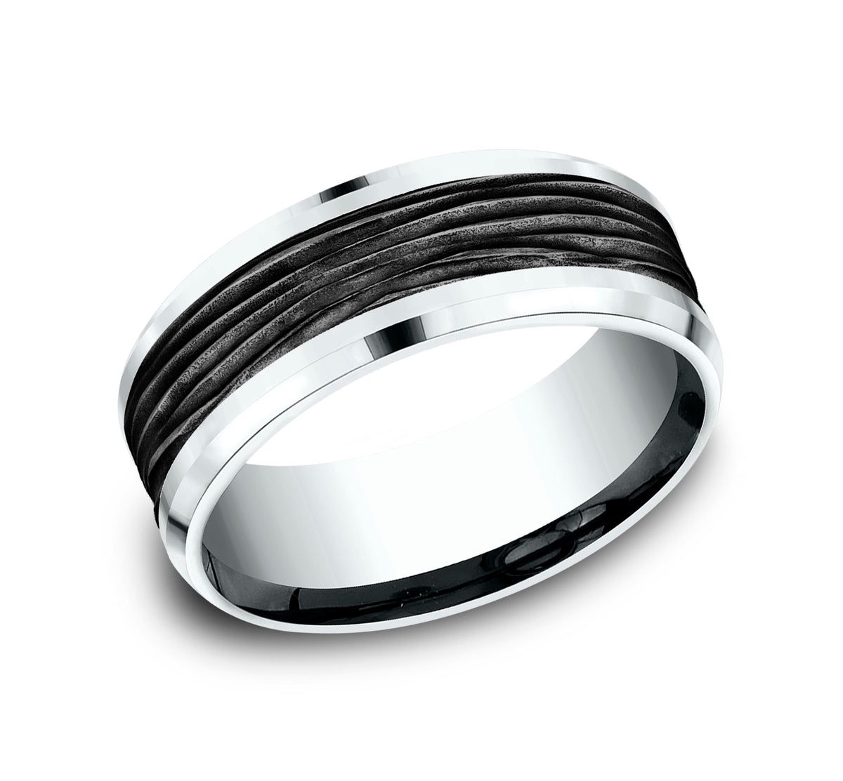 THE TEAK - 14K White Gold / Black Titanium