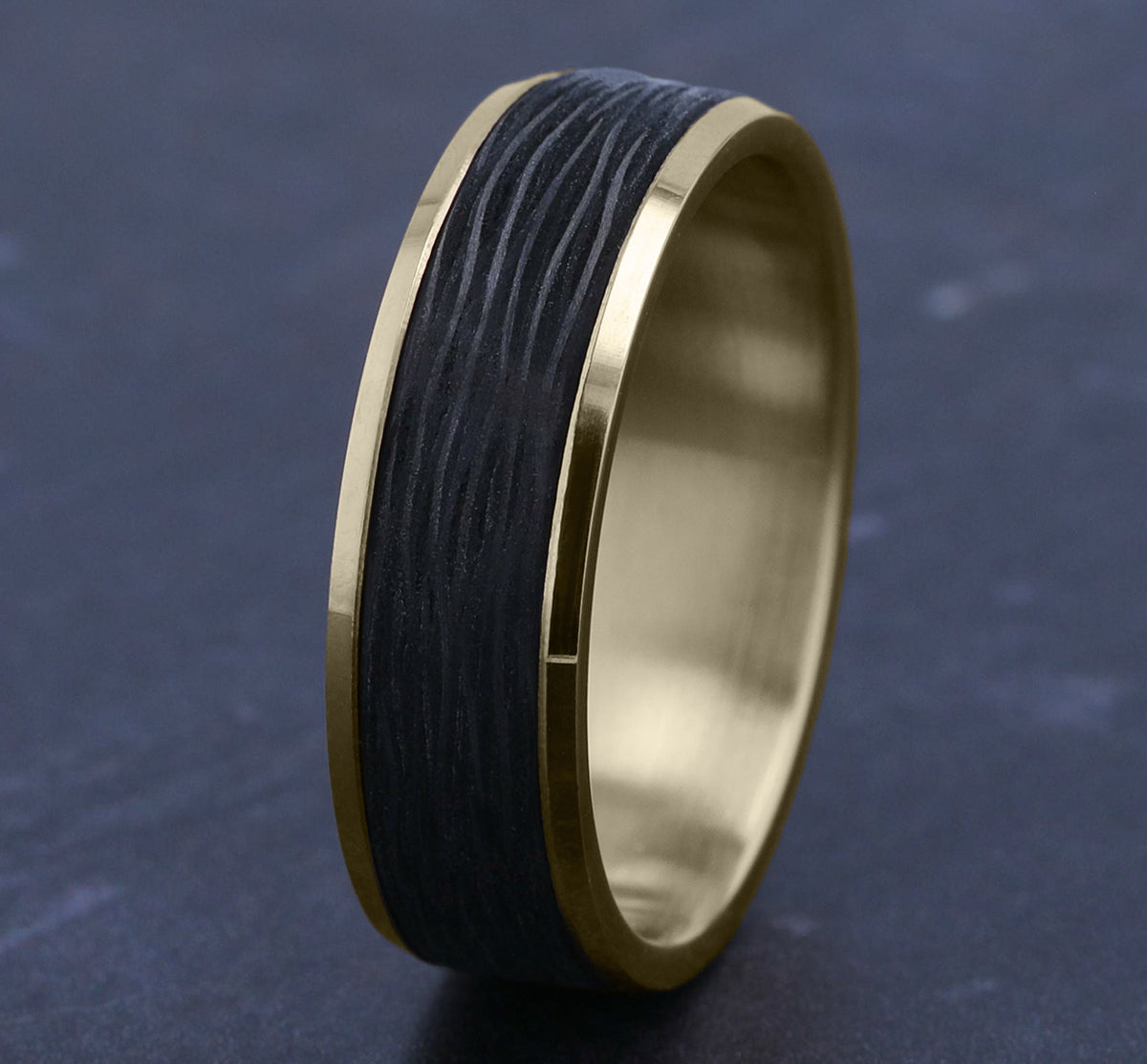 THE ONYX - 14K Yellow Gold / Forged Carbon Fiber - image 4