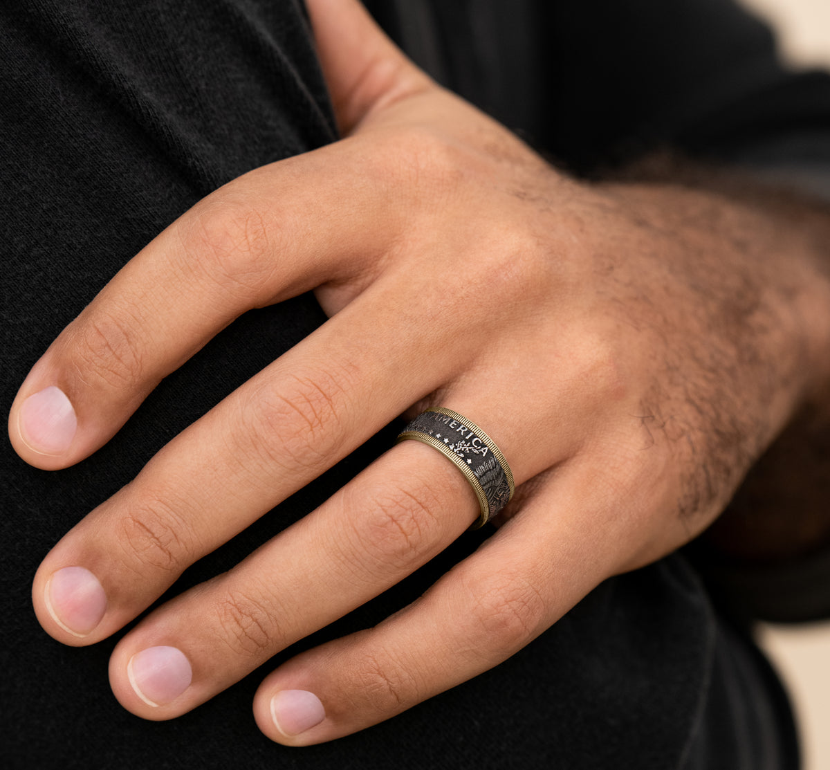 THE KENNEDY - 14K Yellow Gold / Grey Tantalum - image 5