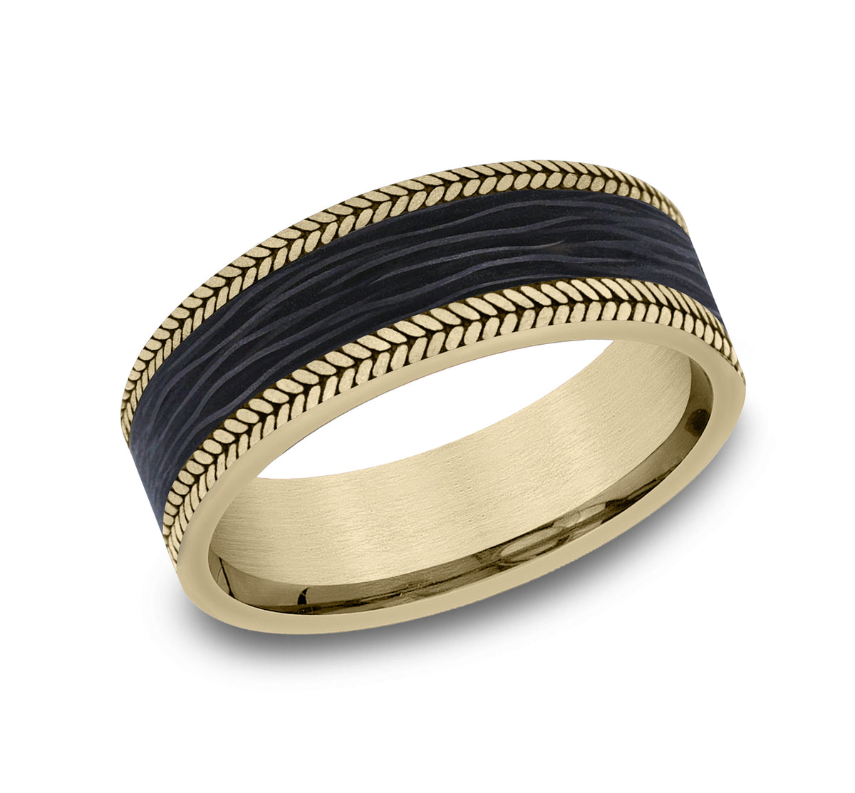 THE FLARE - 14K Yellow Gold / Forged Carbon Fiber