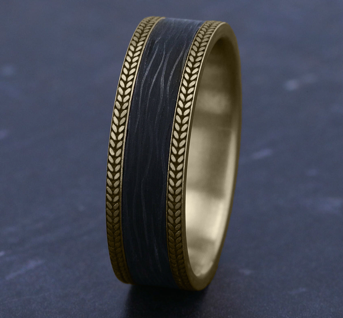 THE FLARE - 14K Yellow Gold / Forged Carbon Fiber - image 4