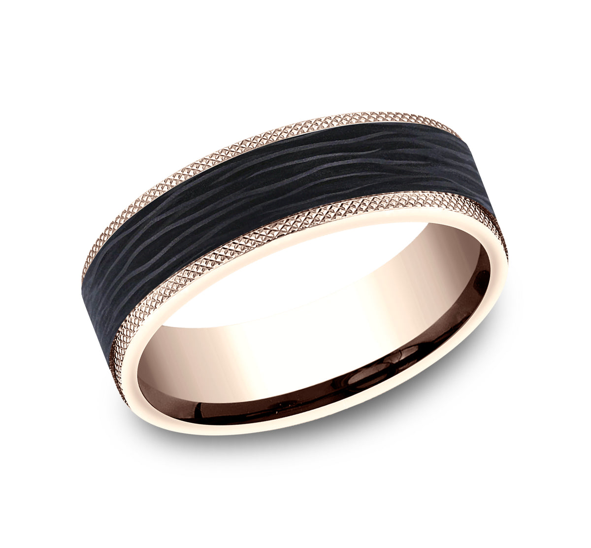 THE OBSIDIAN - 14K Rose Gold / Forged Carbon Fiber