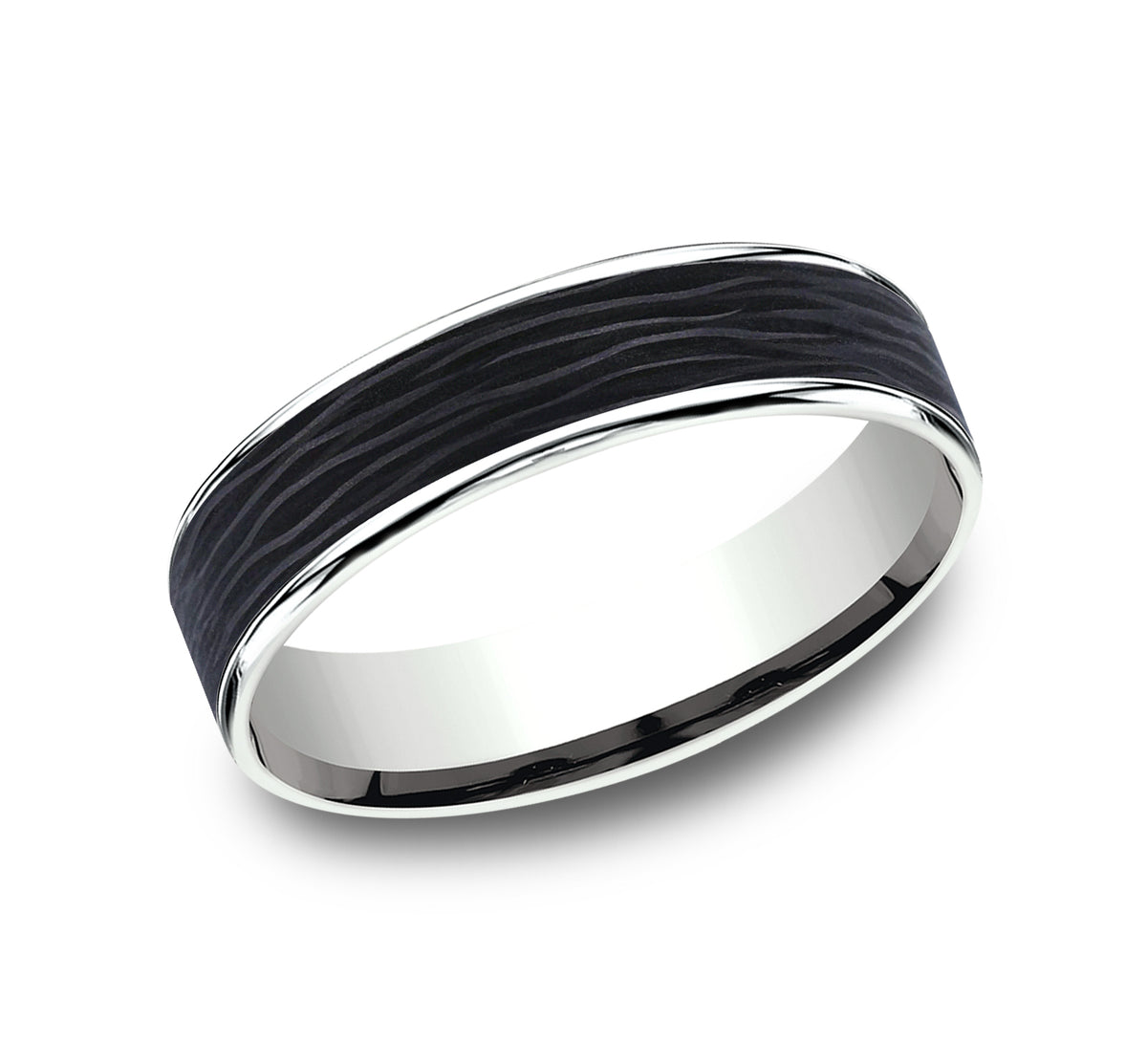 THE HOLLOW - 14K White Gold / Forged Carbon Fiber