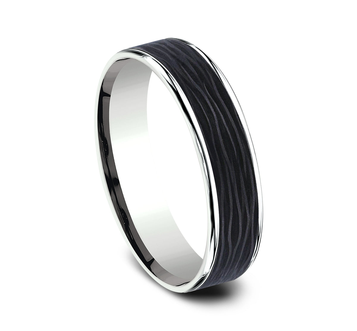 THE HOLLOW - 14K White Gold / Forged Carbon Fiber - image 2
