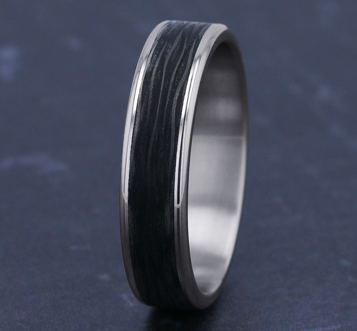 THE HOLLOW - 14K White Gold / Forged Carbon Fiber - image 4