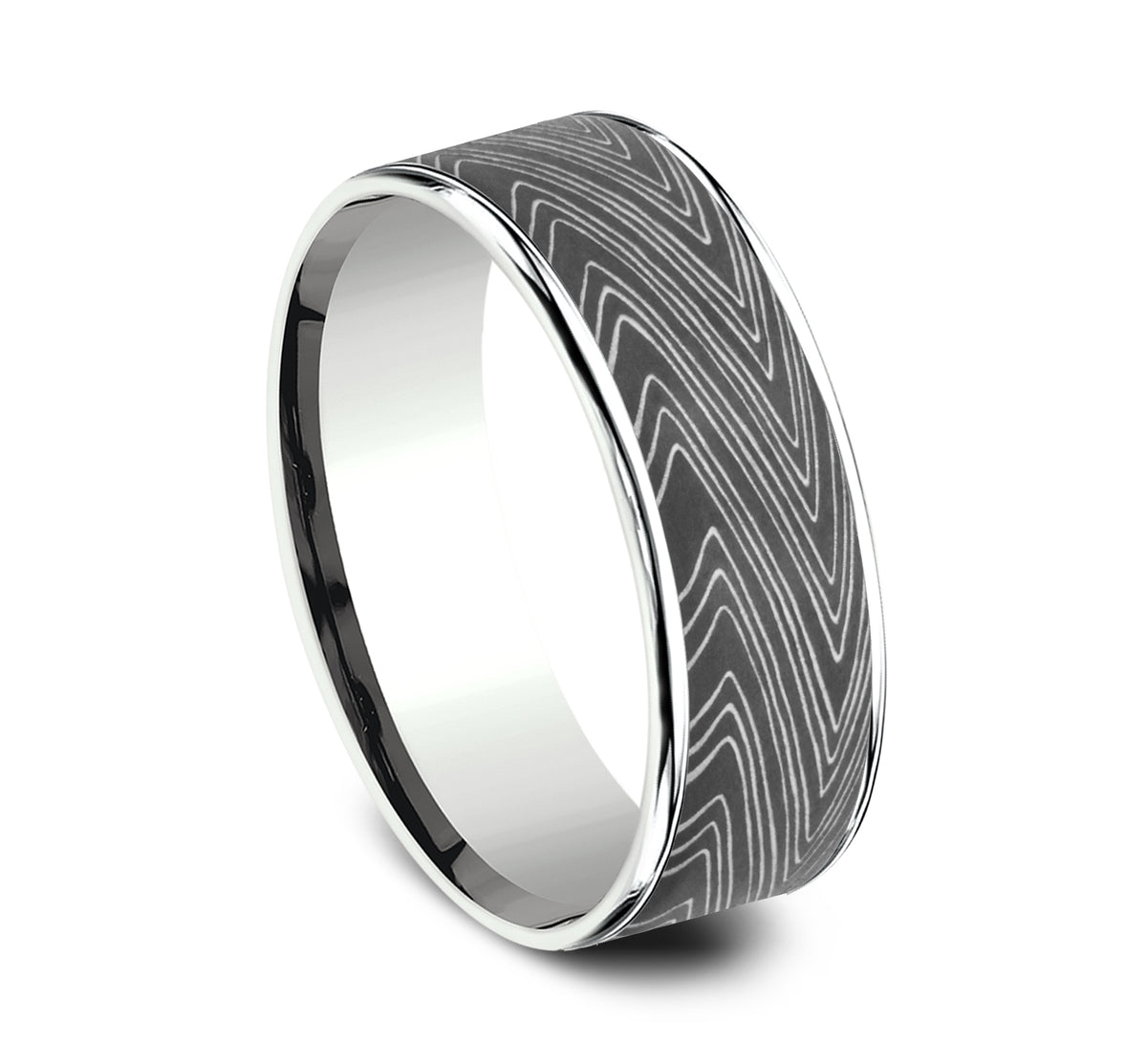 THE HERRINGBONE - 14K White Gold / Darkened Tantalum - image 2