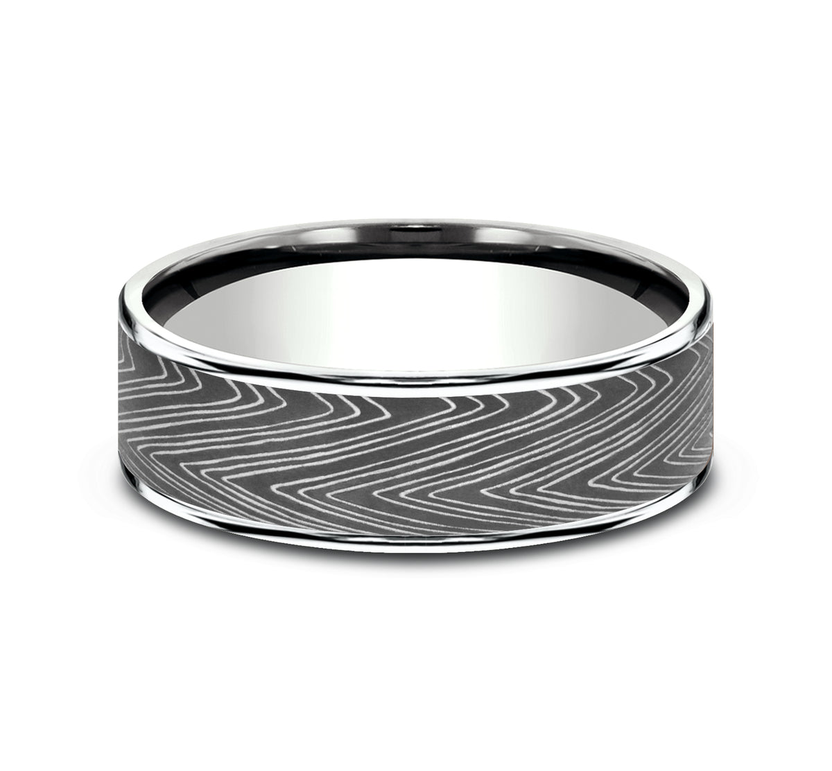 THE HERRINGBONE - 14K White Gold / Darkened Tantalum - image 3