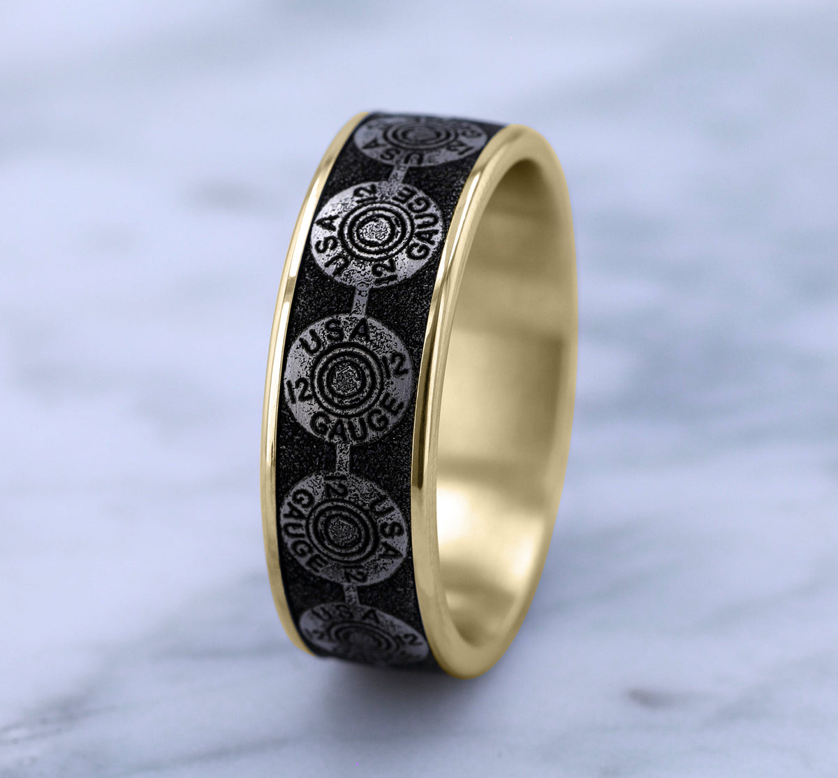 THE 12 GAUGE - 14K Yellow Gold / Grey/Black Titanium - image 4