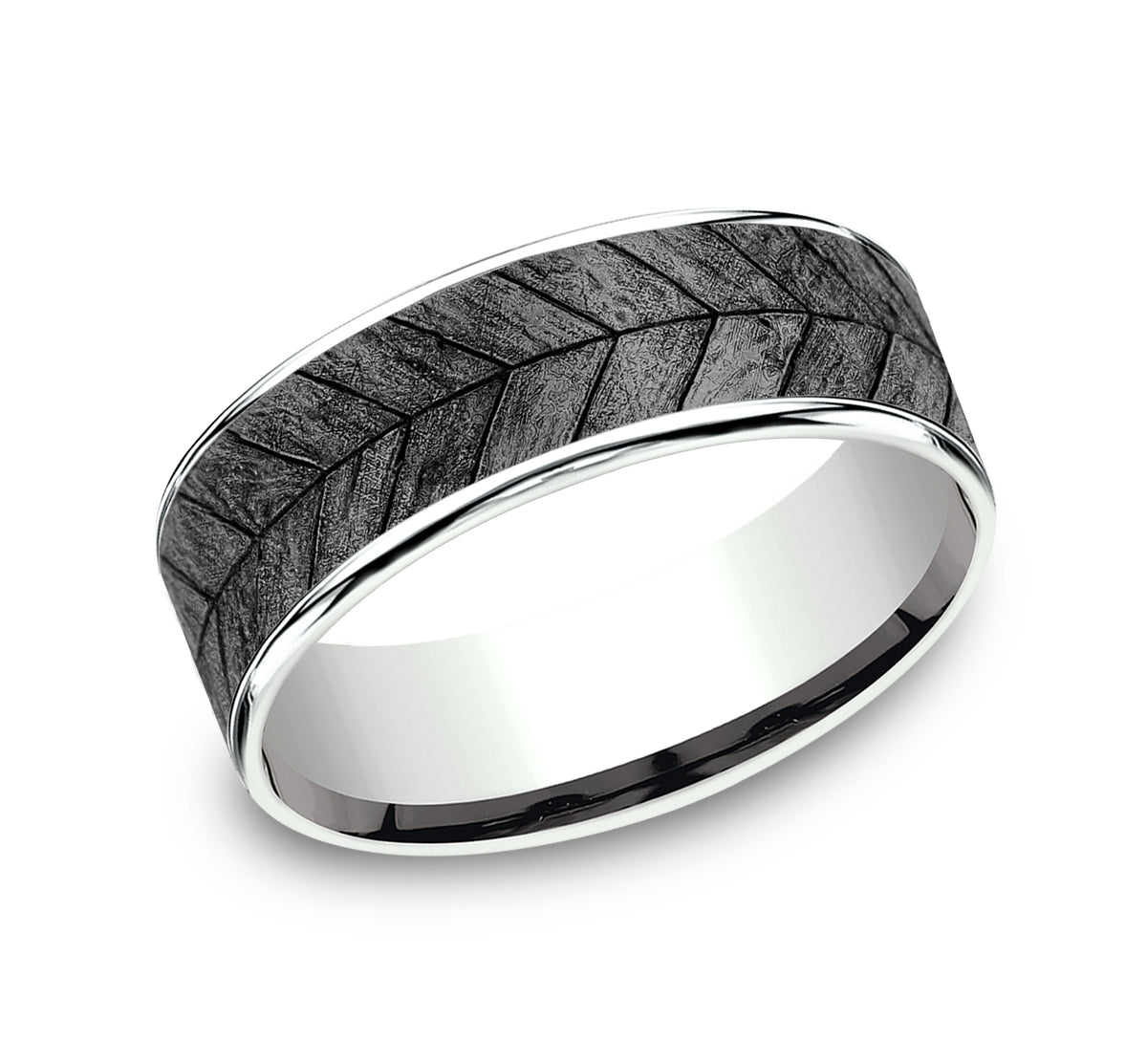 THE CHEVRON - 14K White Gold / Grey Tantalum