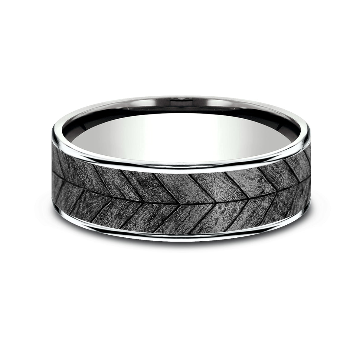 THE CHEVRON - 14K White Gold / Grey Tantalum - image 3