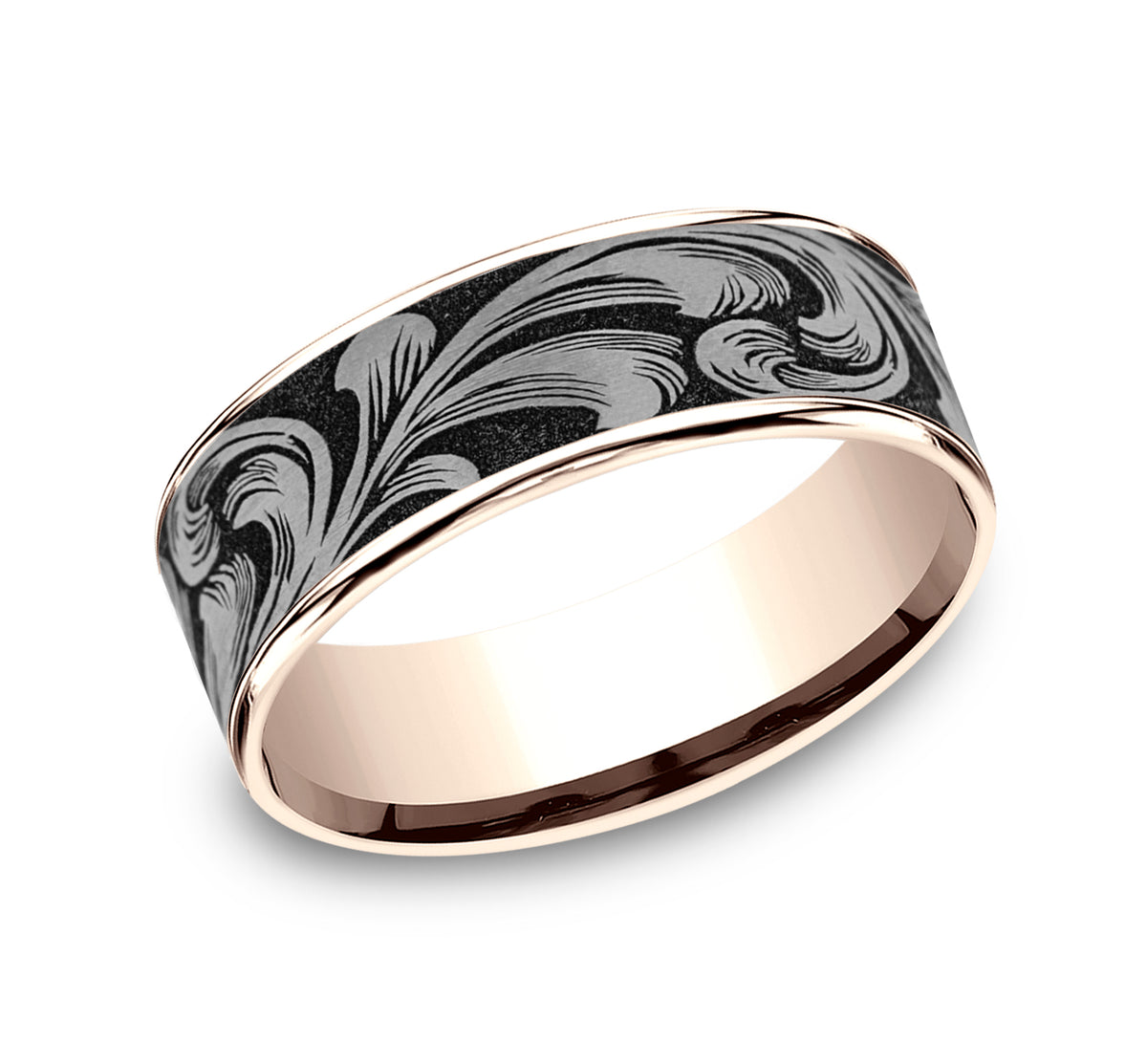 THE BARREL SCRIPT - 14K Rose Gold / Grey/Black Titanium