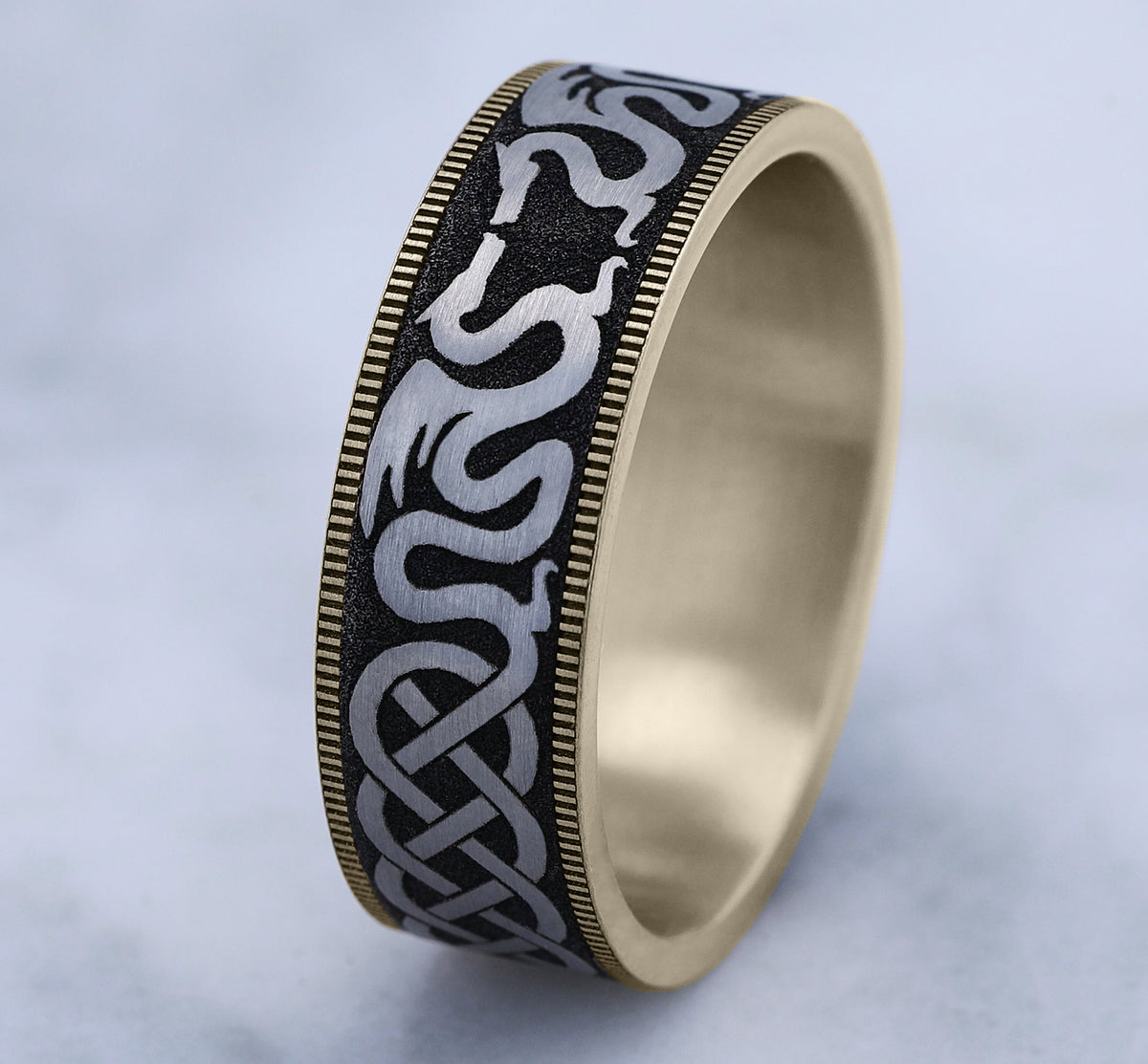 THE DRAGON - 14K Yellow Gold / Grey-Black Titanium - image 4