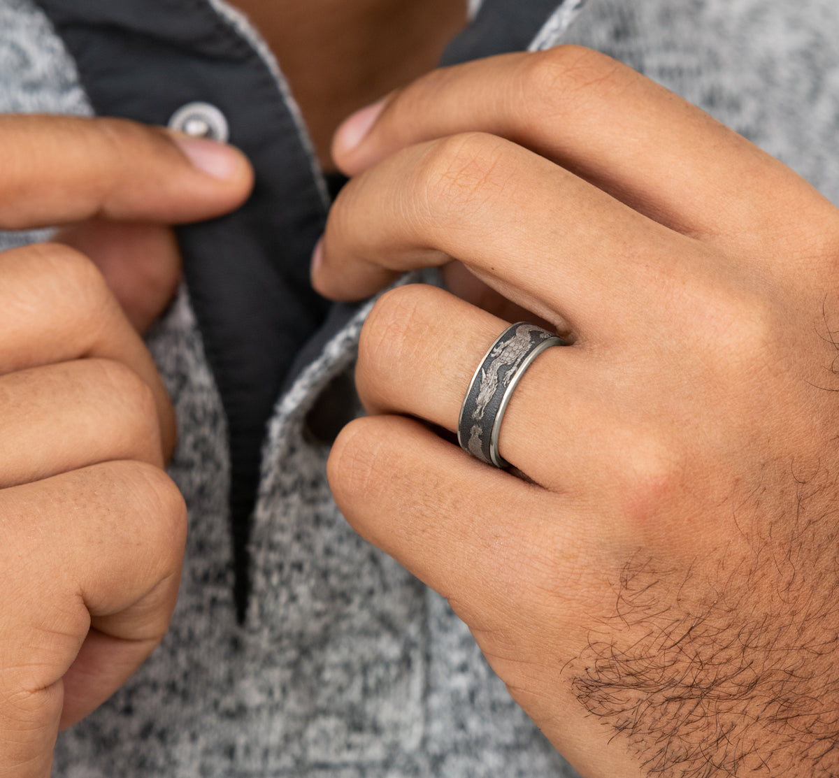 THE PROTECTOR - 14K White Gold / Darkened Tantalum - image 5