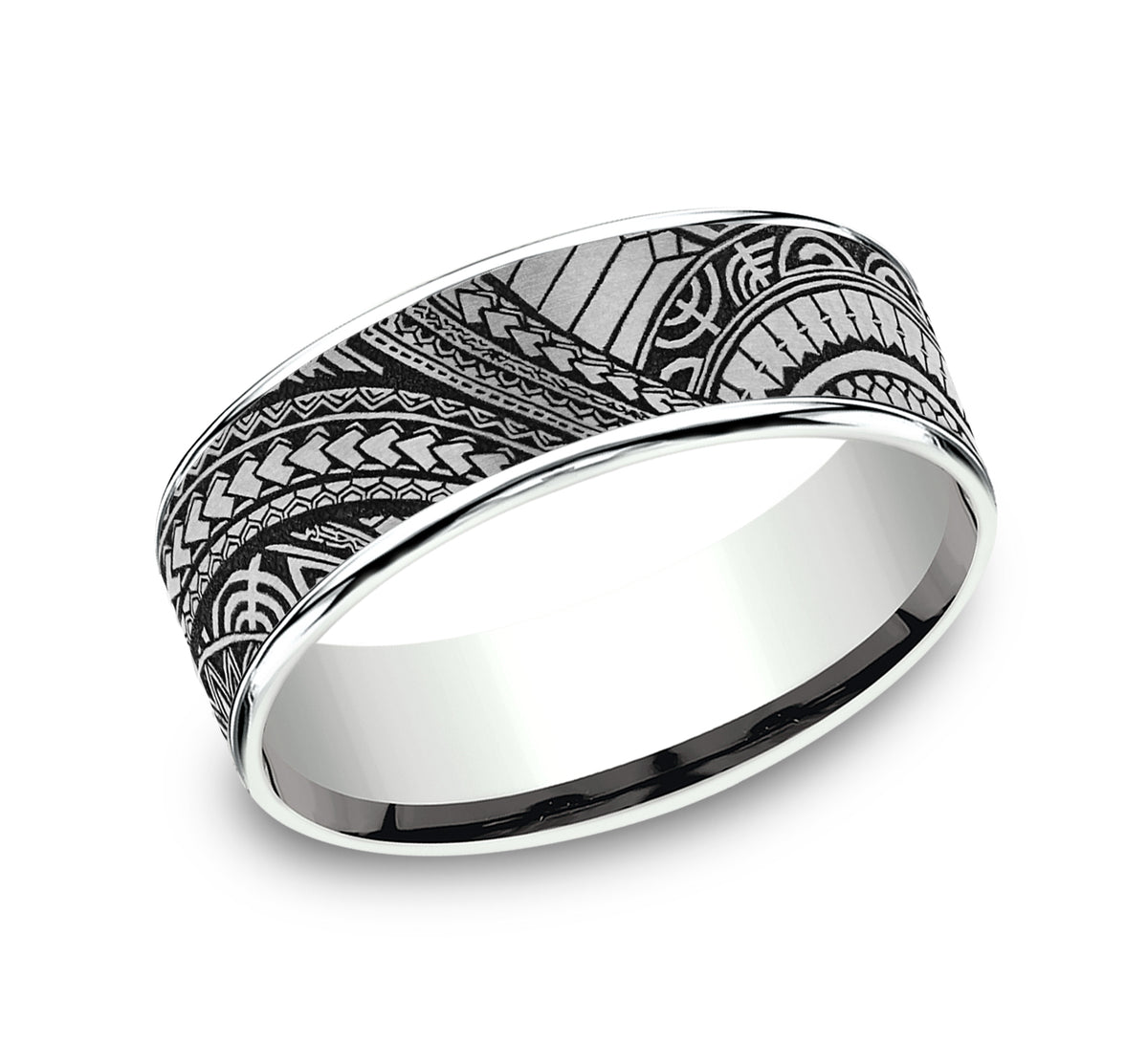 THE POLYNESIAN - 14K White Gold / Grey-Black Titanium