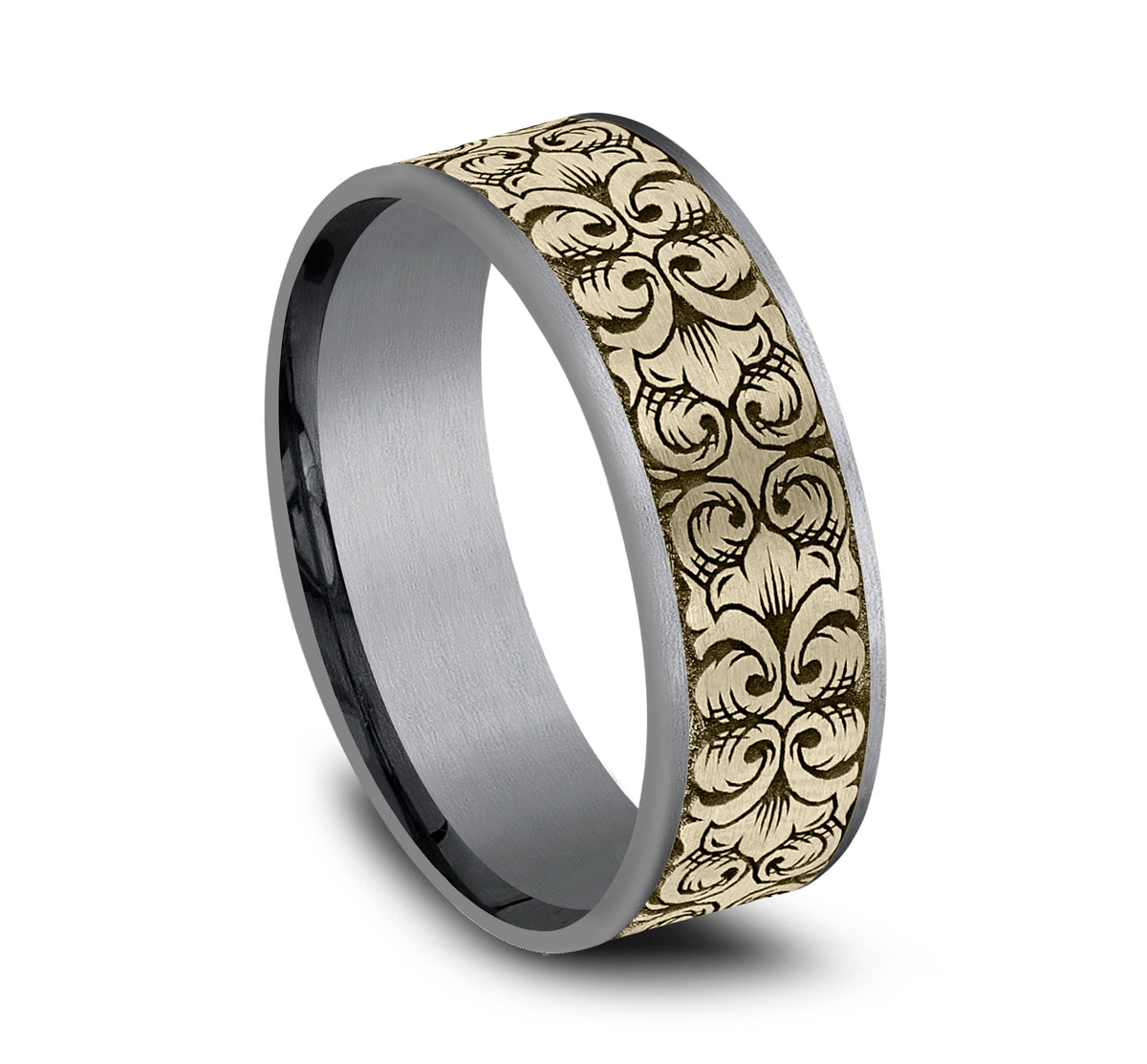 BORDER SCRIPT - Grey Tantalum / 14K Yellow Gold - image 2