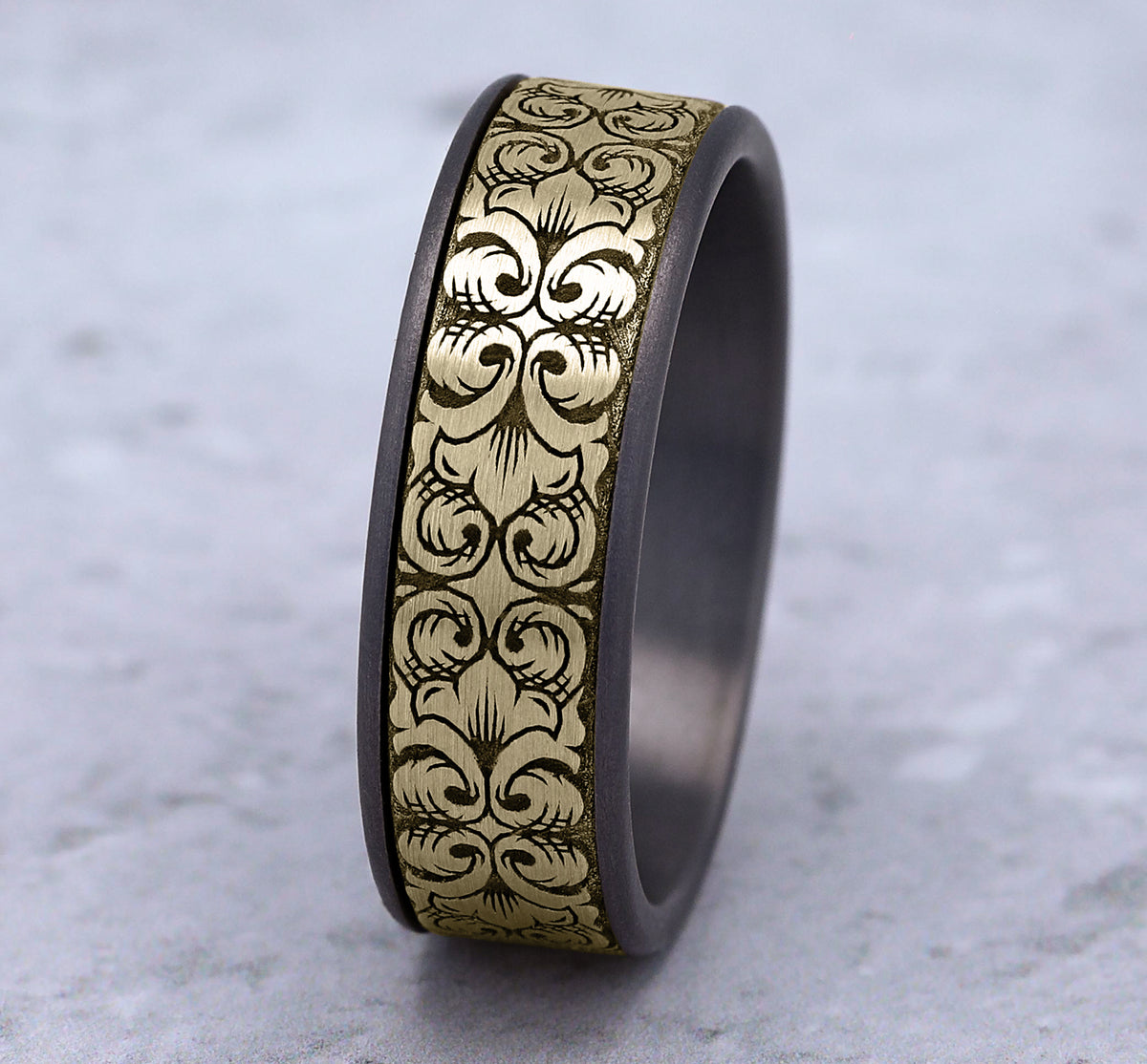 BORDER SCRIPT - Grey Tantalum / 14K Yellow Gold - image 4