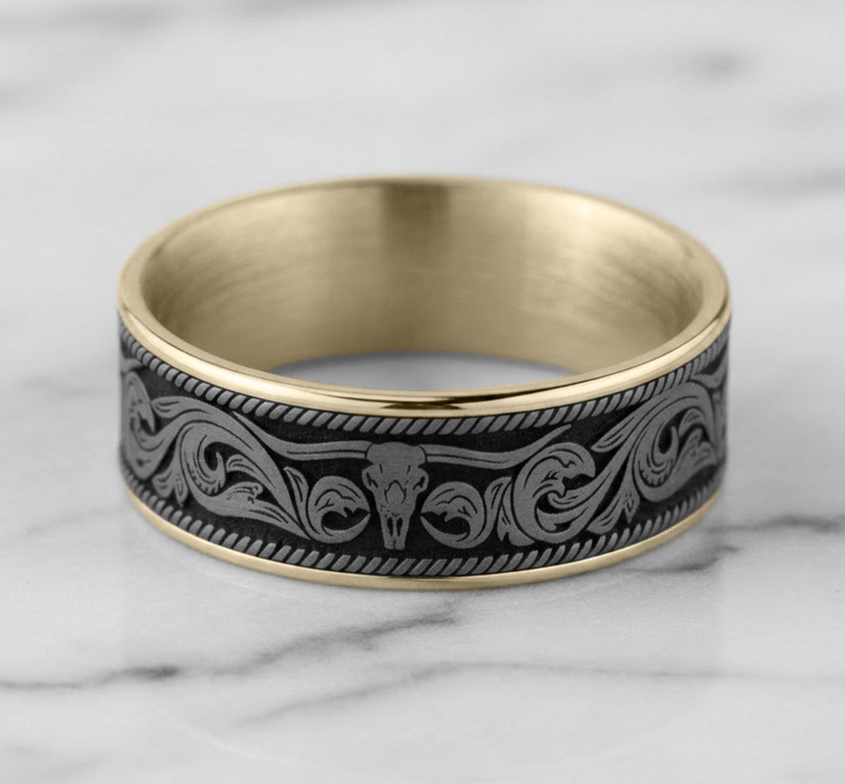 THE LONGHORN - 14K Yellow Gold / Grey Tantalum - image 4