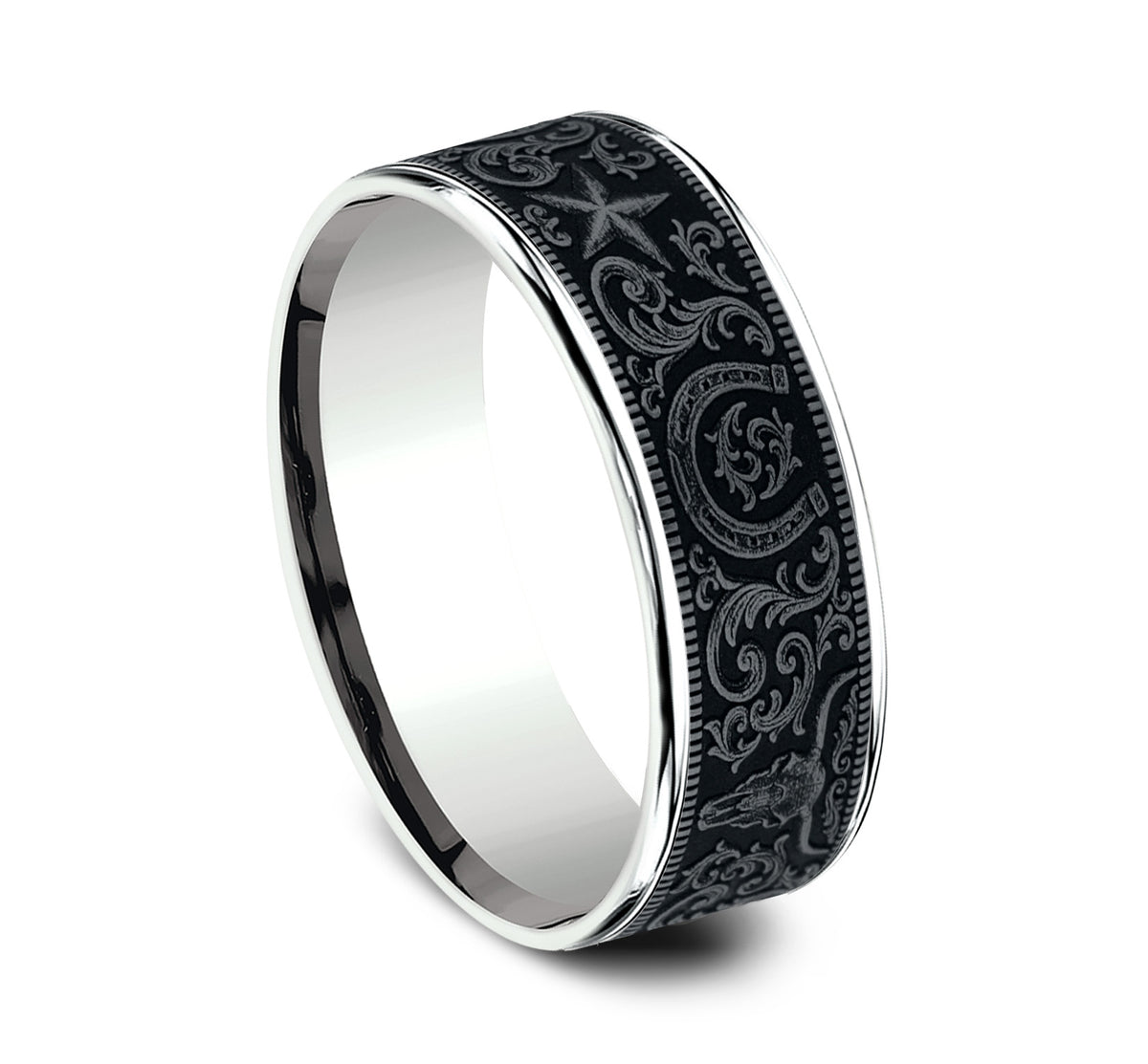 THE WESTERN SCRIPT - 14K White Gold / Grey Tantalum - image 2