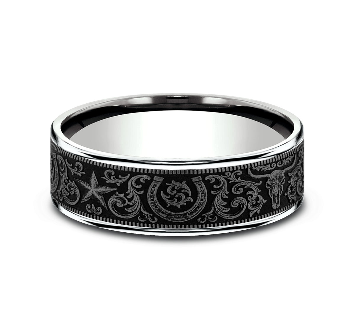 THE WESTERN SCRIPT - 14K White Gold / Grey Tantalum - image 3