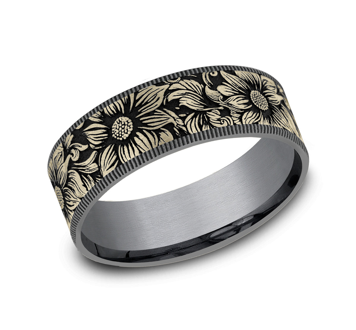 THE SUNFLOWER - Grey Tantalum / 14K Yellow Gold