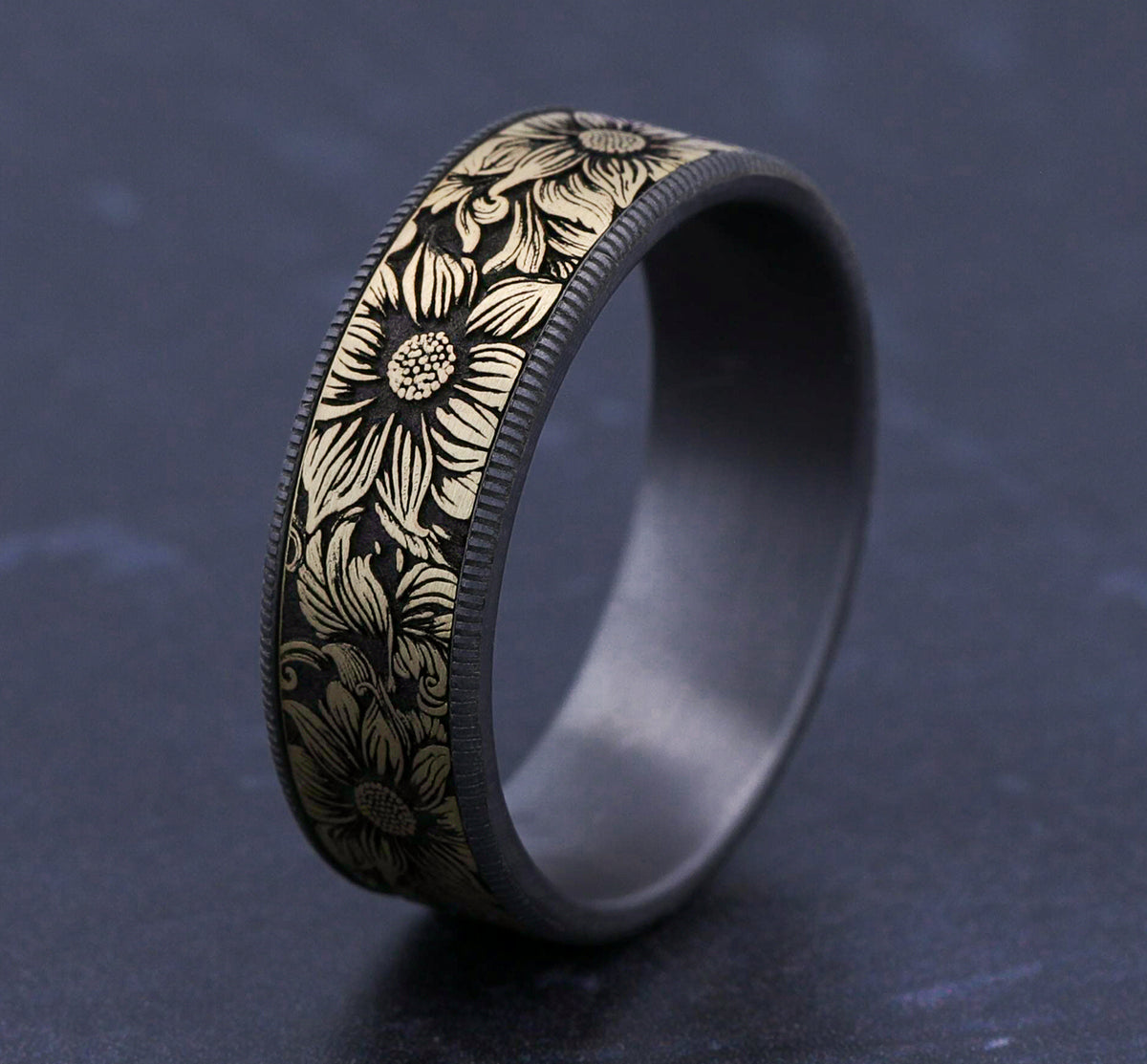 THE SUNFLOWER - Grey Tantalum / 14K Yellow Gold - image 4